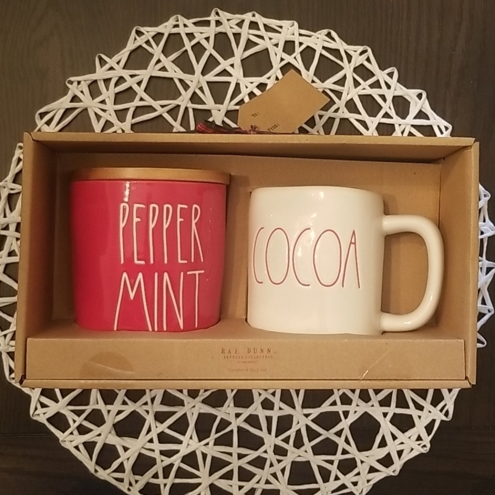 Rae Dunn Peppermint Cellar & Cocoa Mug NWT.